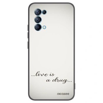 Picasee OPPO A16s Hülle - Schwarzes Silikon - Love is a drug