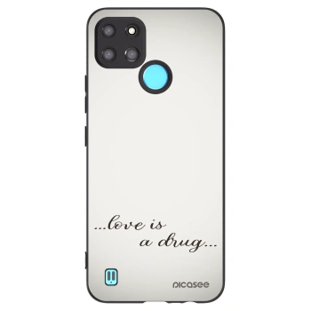 Picasee Realme C21Y Hülle - Schwarzes Silikon - Love is a drug