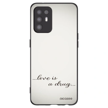 Picasee OPPO A94 5G Hülle - Schwarzes Silikon - Love is a drug