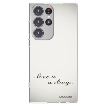 Picasee Samsung Galaxy S23 Ultra 5G Hülle - Transparentes Silikon - Love is a drug