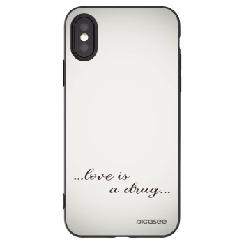 Picasee Apple iPhone X/XS Hülle - Schwarzes Silikon - Love is a drug