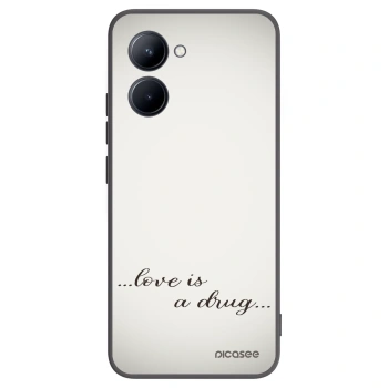 Picasee Realme C33 (2023) Hülle - Schwarzes Silikon - Love is a drug