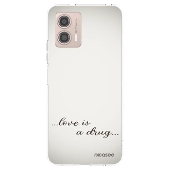 Picasee Motorola Moto G53 5G Hülle - Transparentes Silikon - Love is a drug