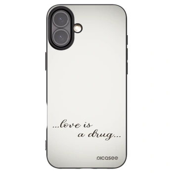 Picasee Apple iPhone 16 Plus Hülle - Schwarzes Silikon - Love is a drug
