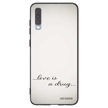 Picasee Samsung Galaxy A70 A705F Hülle - Schwarzes Silikon - Love is a drug