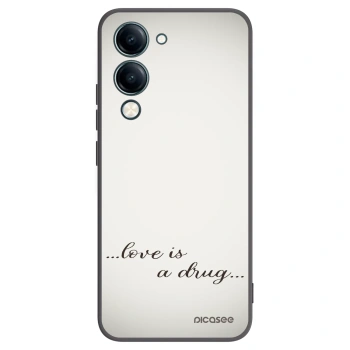Picasee Vivo Y29s 5G Hülle - Schwarzes Silikon - Love is a drug