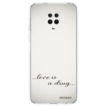 Picasee Xiaomi Redmi Note 9 Pro Hülle - Transparentes Silikon - Love is a drug
