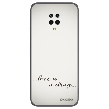 Picasee Xiaomi Redmi Note 9 Pro Hülle - Schwarzes Silikon - Love is a drug