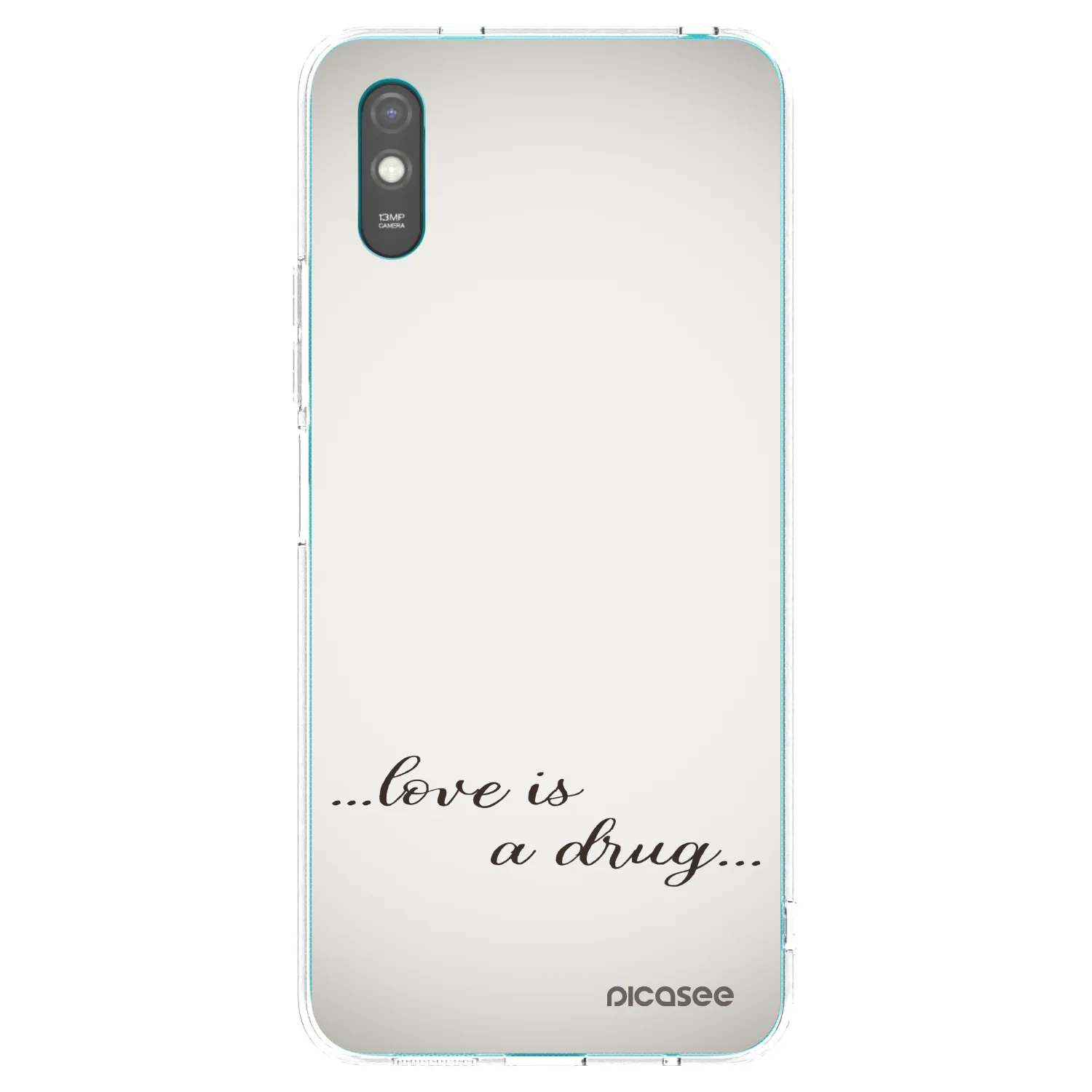 Picasee Xiaomi Redmi 9A Hülle - Transparentes Silikon - Love is a drug