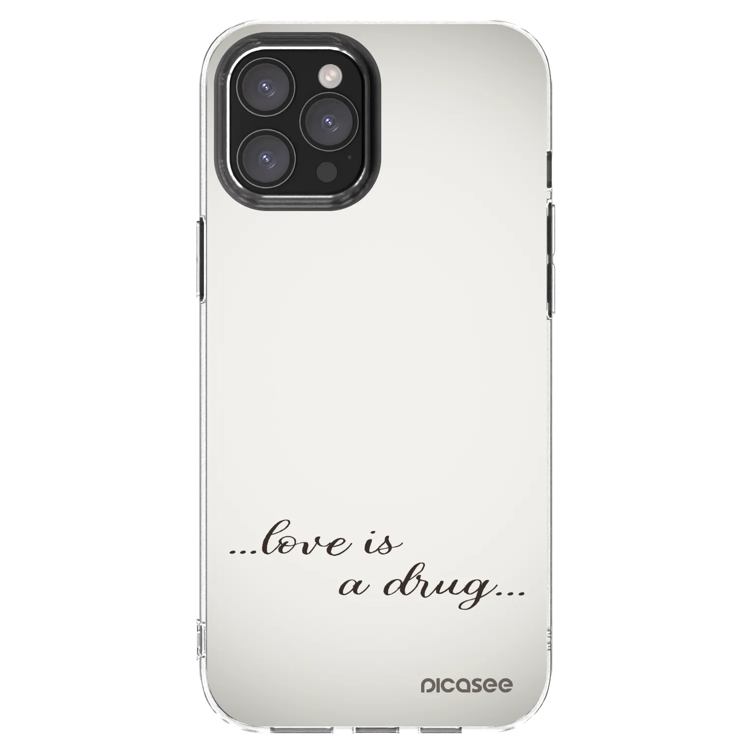 Picasee Apple iPhone 12 Pro Max Hülle - Transparentes Silikon - Love is a drug