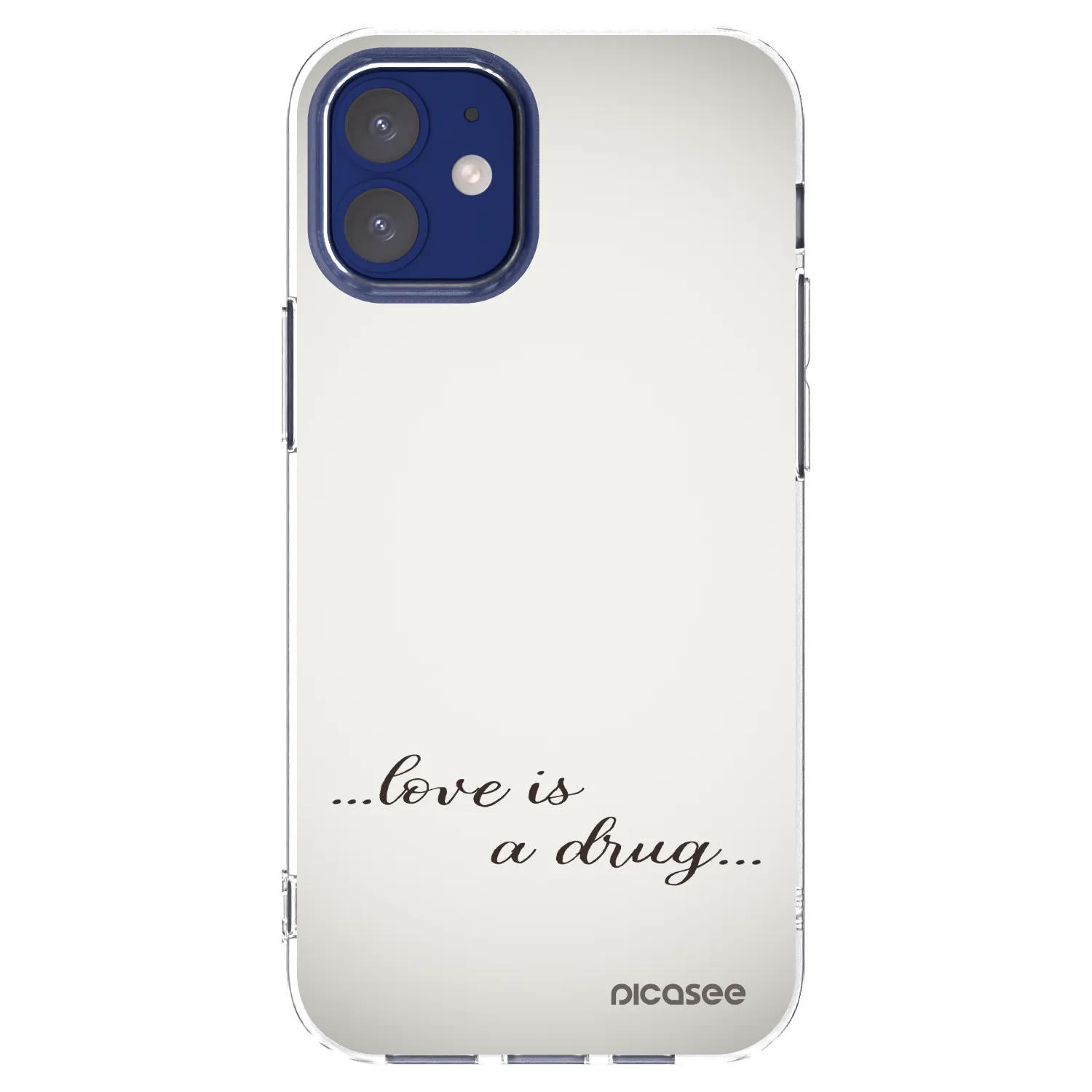 Picasee Apple iPhone 12 mini Hülle - Transparentes Silikon - Love is a drug