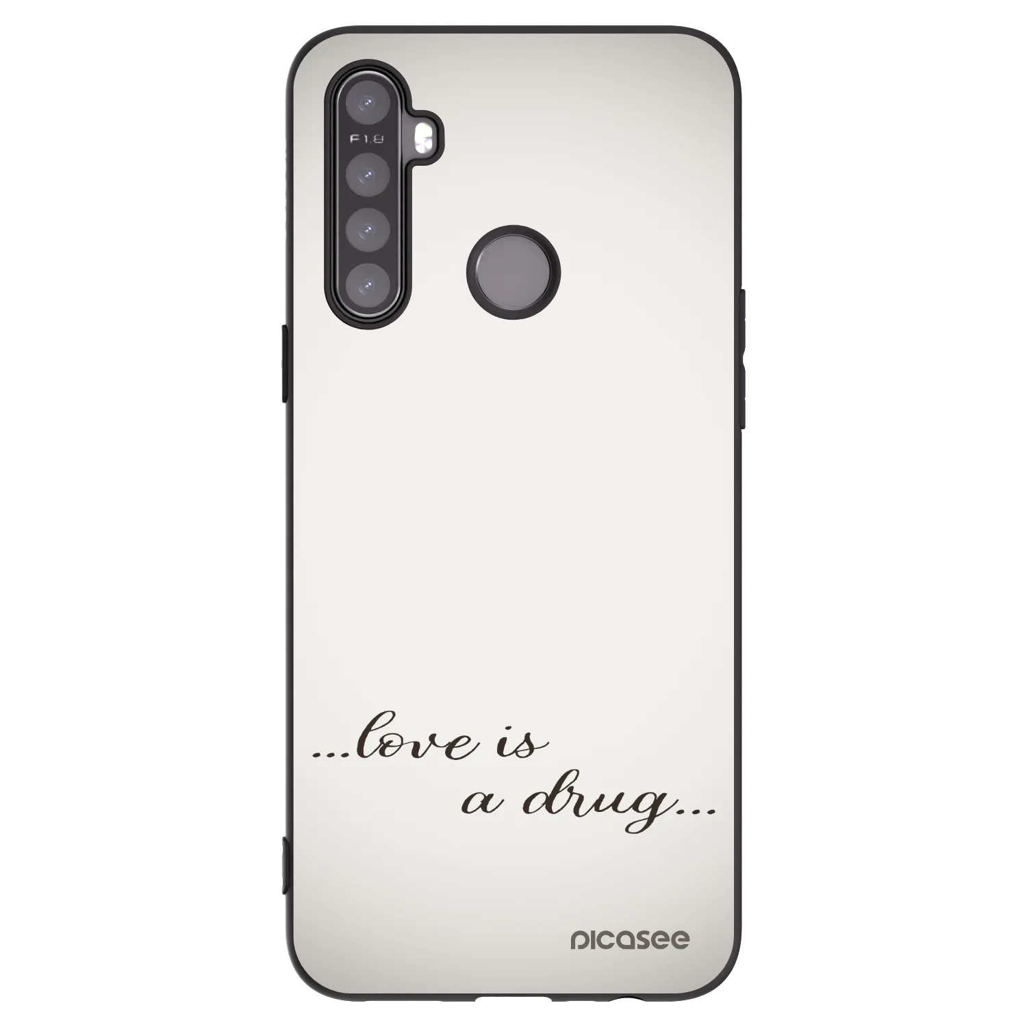 Picasee Realme 6i Hülle - Schwarzes Silikon - Love is a drug