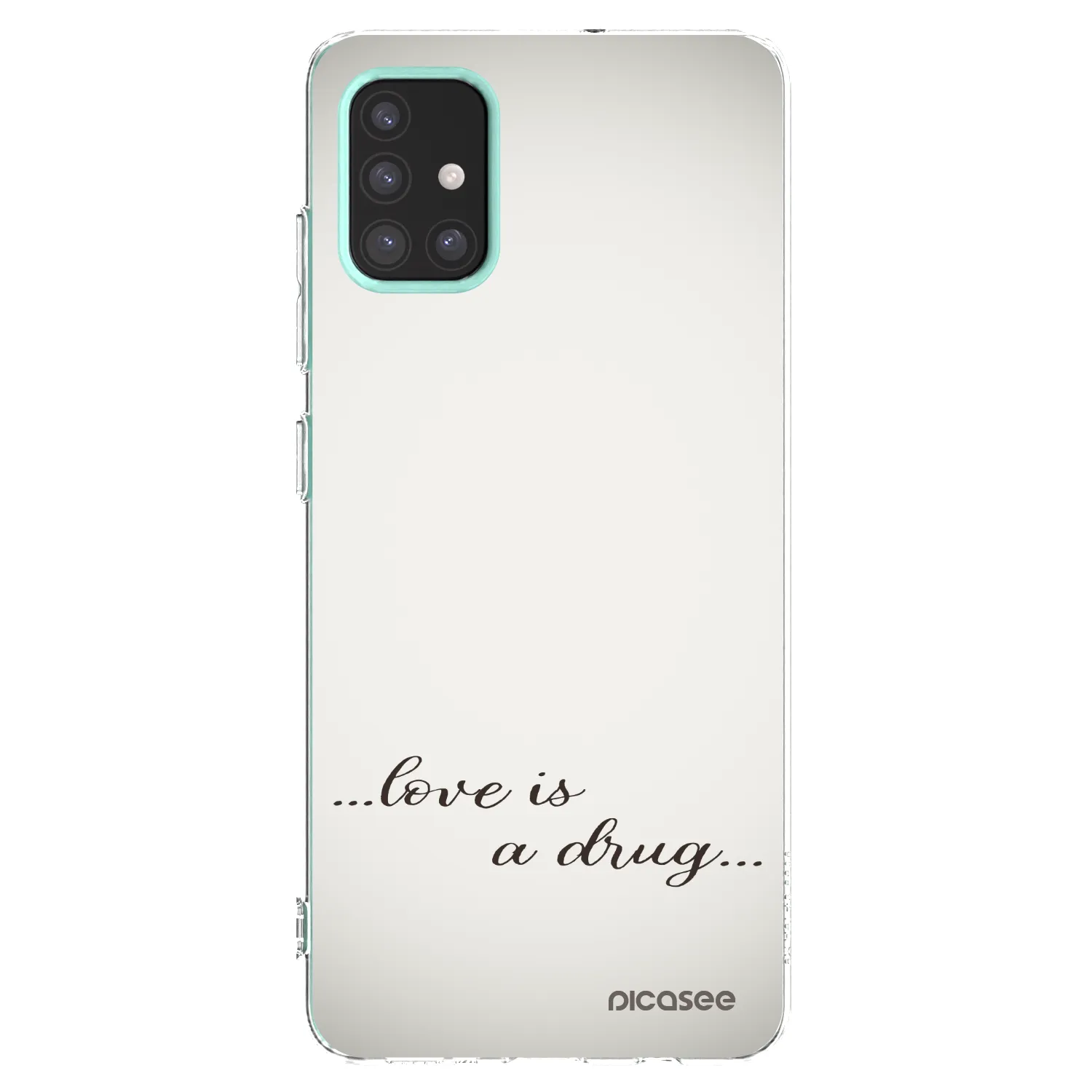 Picasee Samsung Galaxy M31s Hülle - Transparentes Silikon - Love is a drug