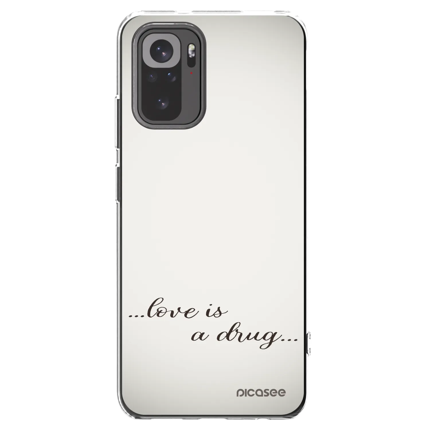 Picasee Xiaomi Redmi Note 10S Hülle - Transparentes Silikon - Love is a drug