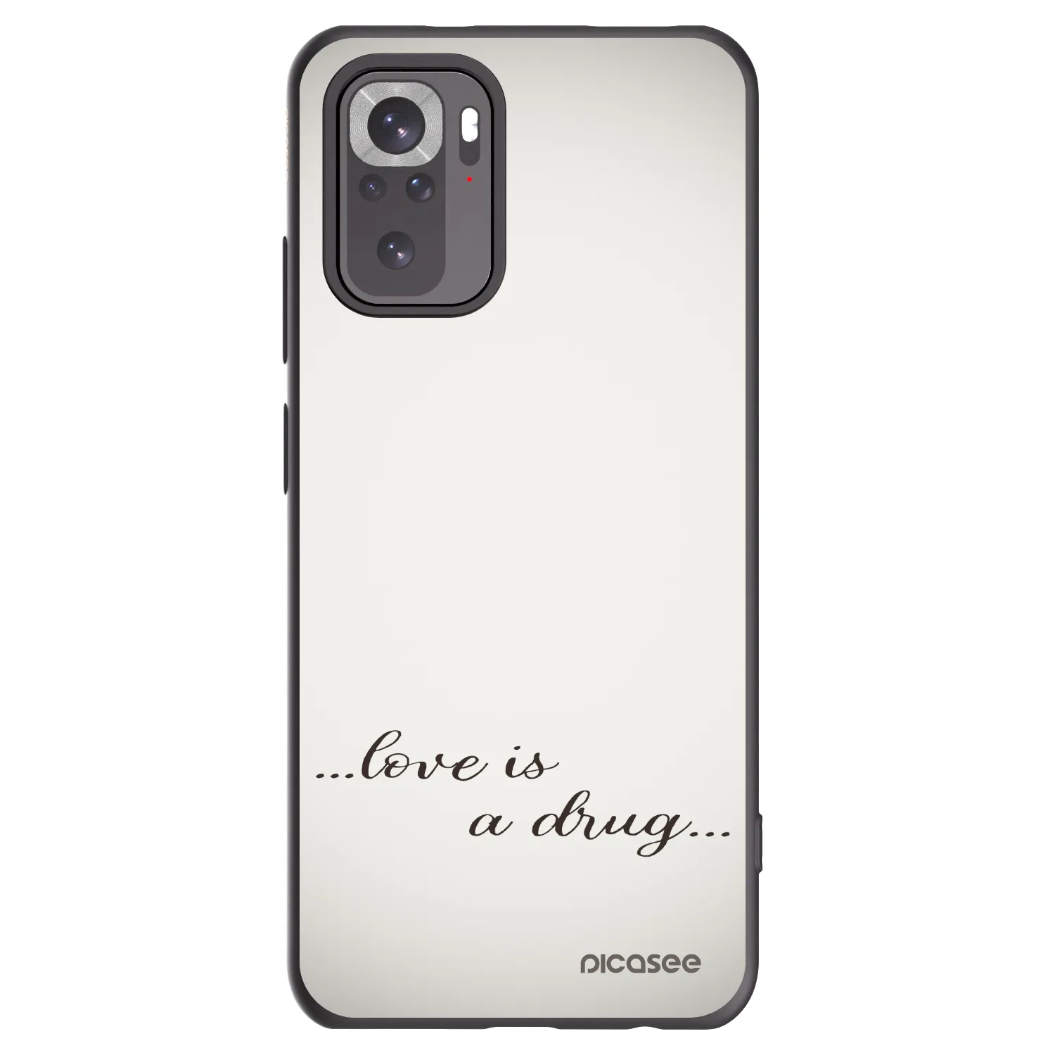 Picasee Xiaomi Redmi Note 10S Hülle - Schwarzes Silikon - Love is a drug