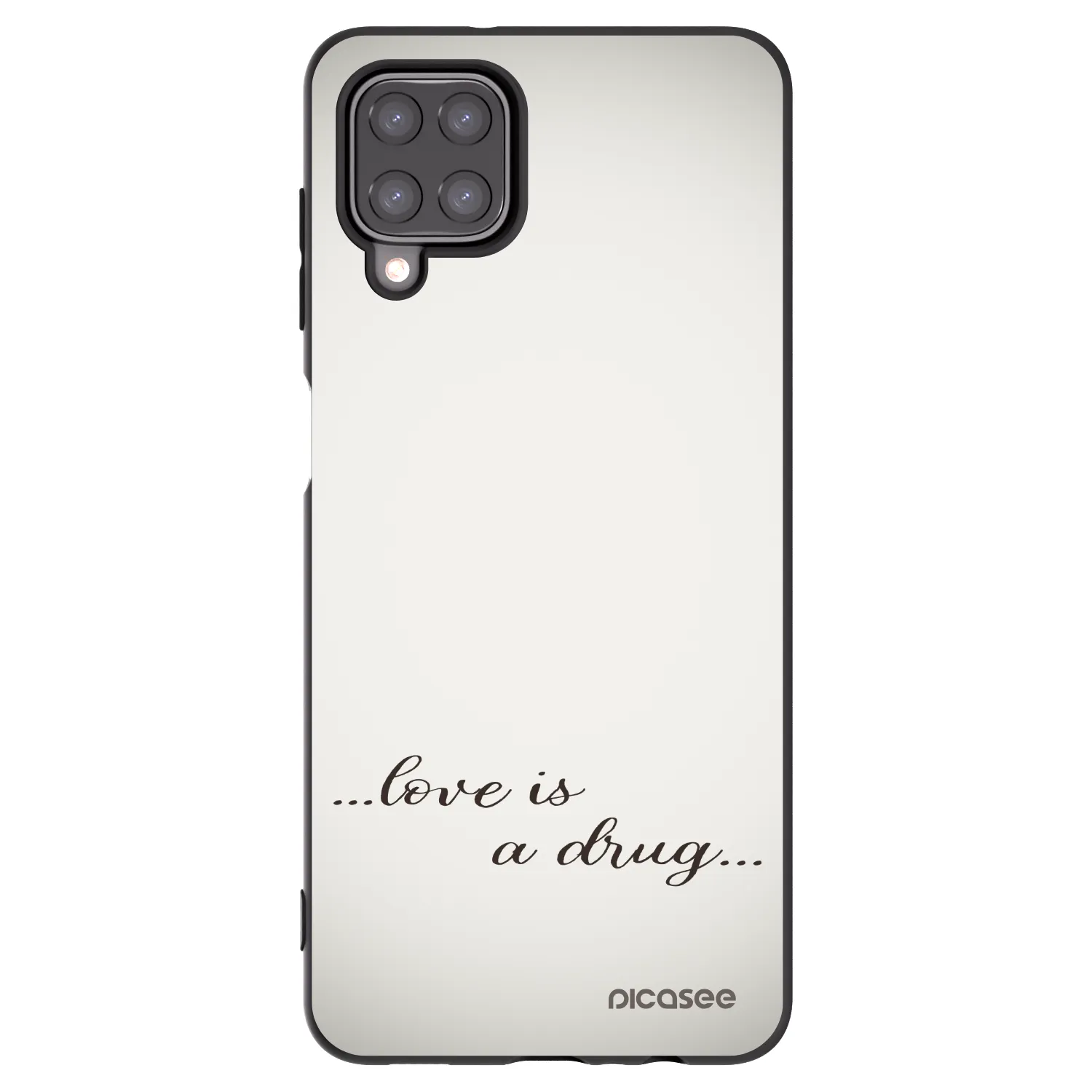 Picasee Samsung Galaxy M12 M127F Hülle - Schwarzes Silikon - Love is a drug