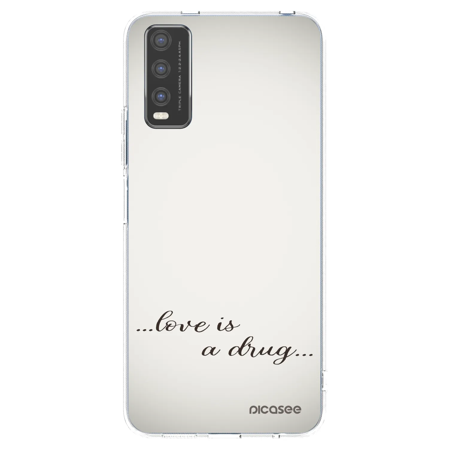 Picasee Vivo Y20s Hülle - Transparentes Silikon - Love is a drug