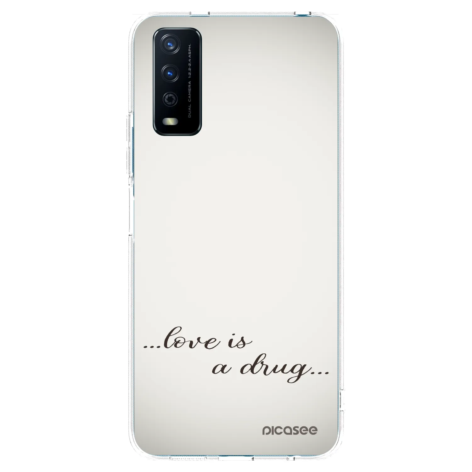 Picasee Vivo Y11s Hülle - Transparentes Silikon - Love is a drug