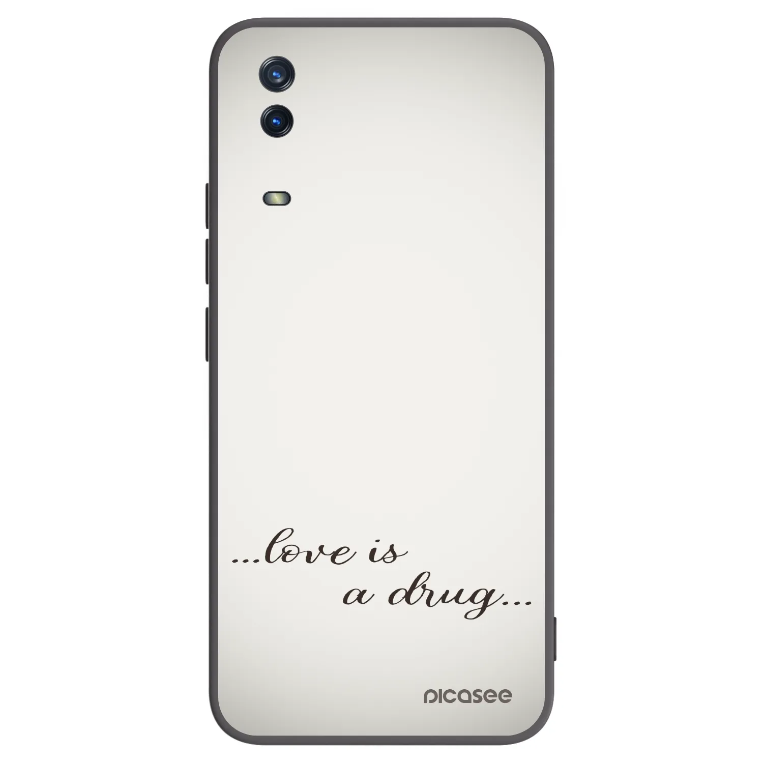 Picasee Vivo Y11s Hülle - Schwarzes Silikon - Love is a drug