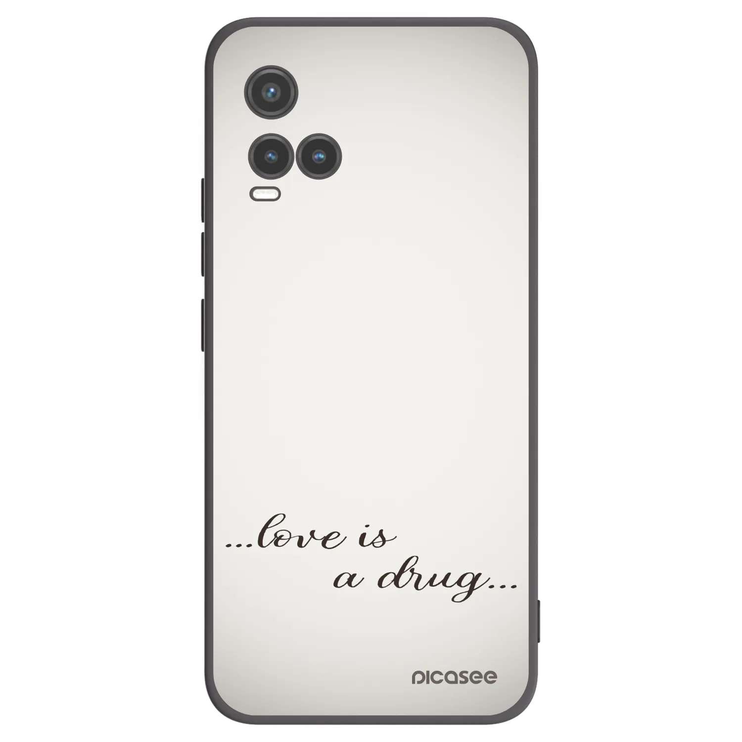 Picasee Vivo Y33s Hülle - Schwarzes Silikon - Love is a drug