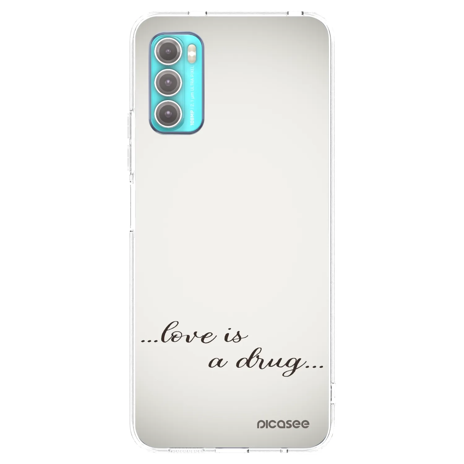 Picasee Motorola Moto G60 Hülle - Transparentes Silikon - Love is a drug