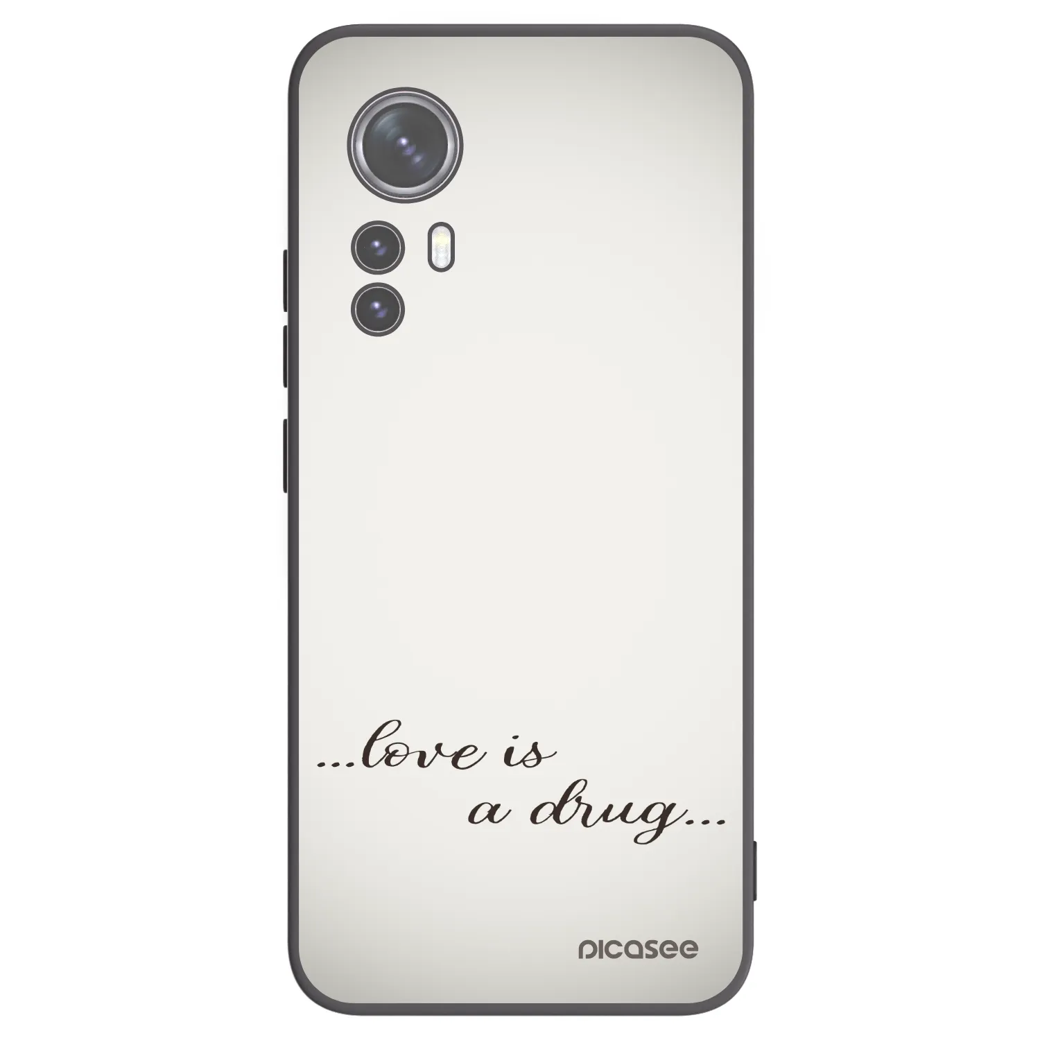 Picasee Xiaomi 12 Hülle - Schwarzes Silikon - Love is a drug