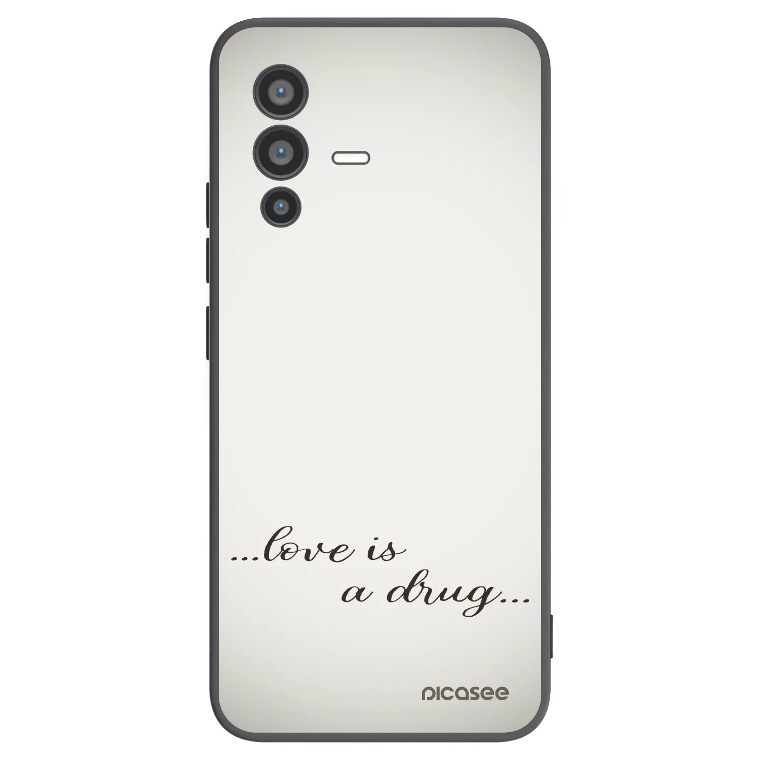 Picasee Vivo V23 5G Hülle - Schwarzes Silikon - Love is a drug