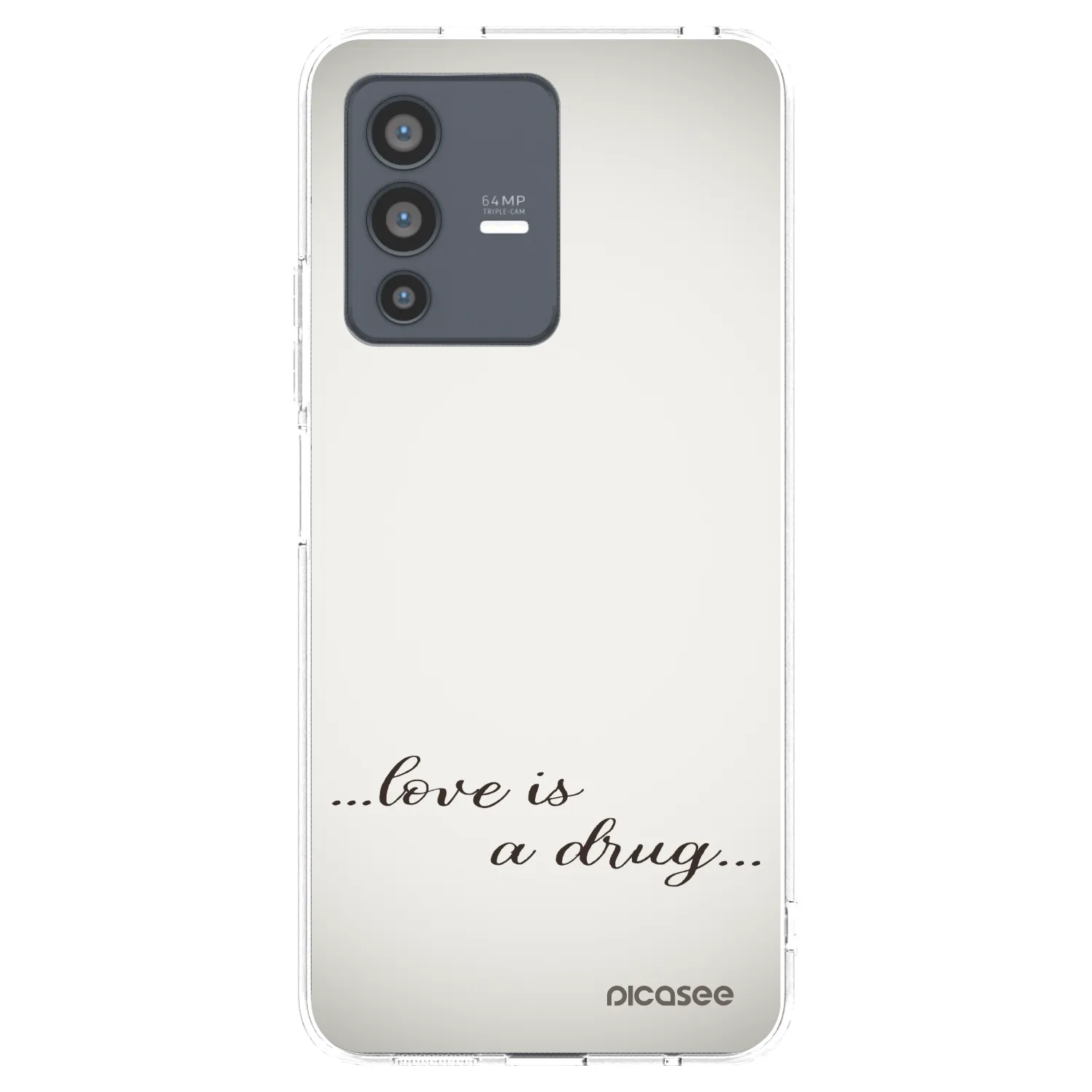 Picasee Vivo V23 5G Hülle - Transparentes Silikon - Love is a drug