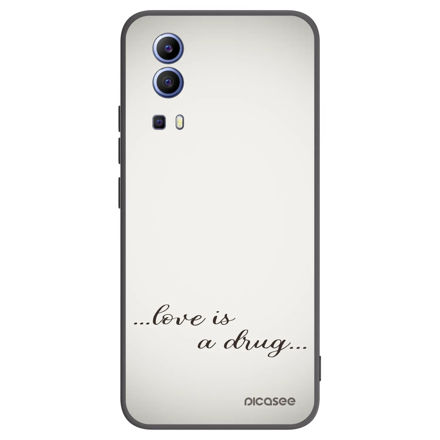 Picasee Vivo Y52 5G Hülle - Schwarzes Silikon - Love is a drug