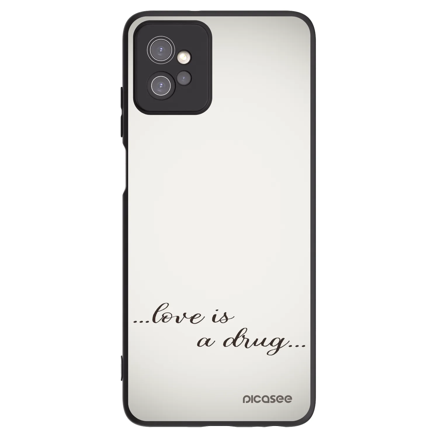 Picasee Motorola Moto G32 Hülle - Schwarzes Silikon - Love is a drug