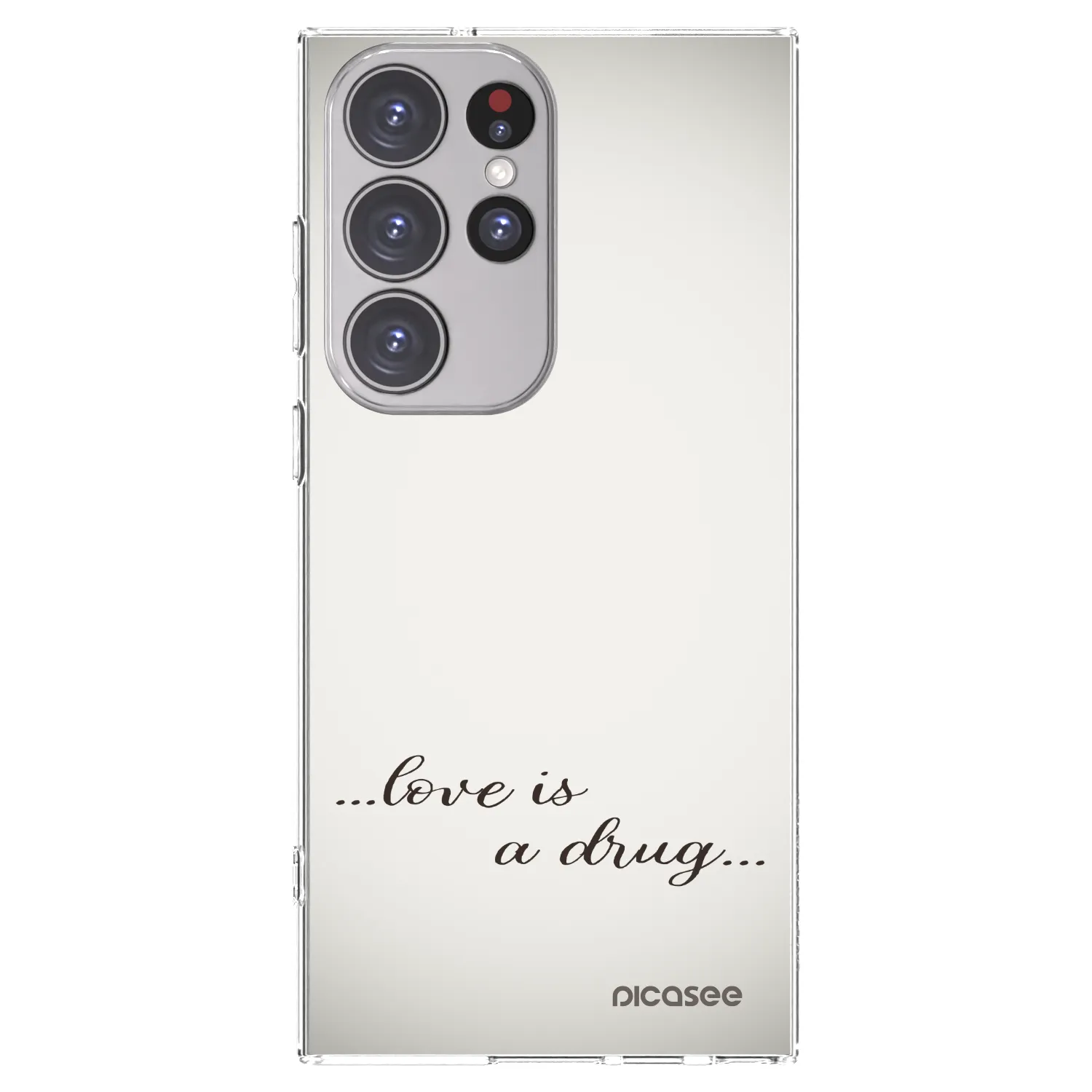 Picasee Samsung Galaxy S23 Ultra 5G Hülle - Transparentes Silikon - Love is a drug