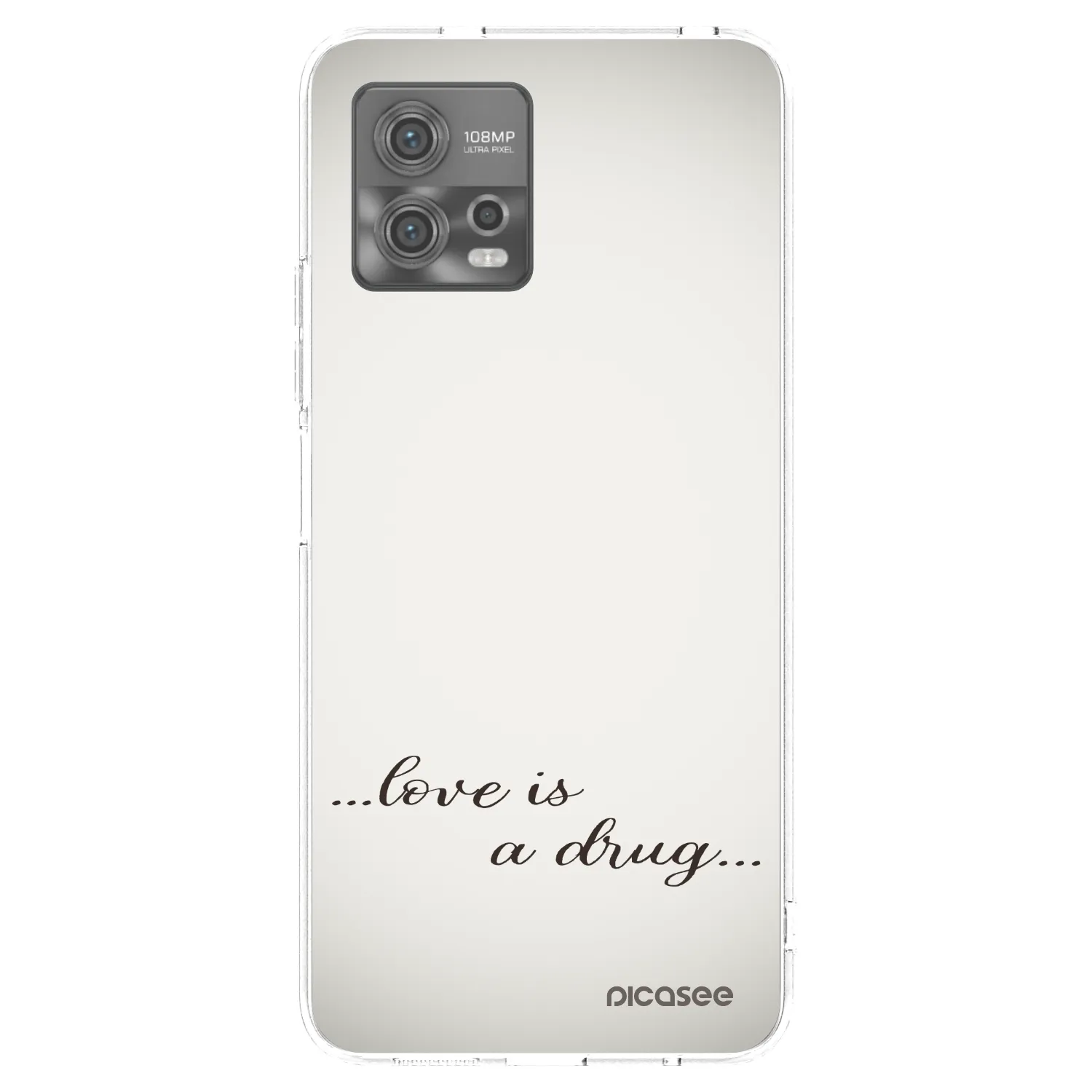 Picasee Motorola Moto G72 Hülle - Transparentes Silikon - Love is a drug