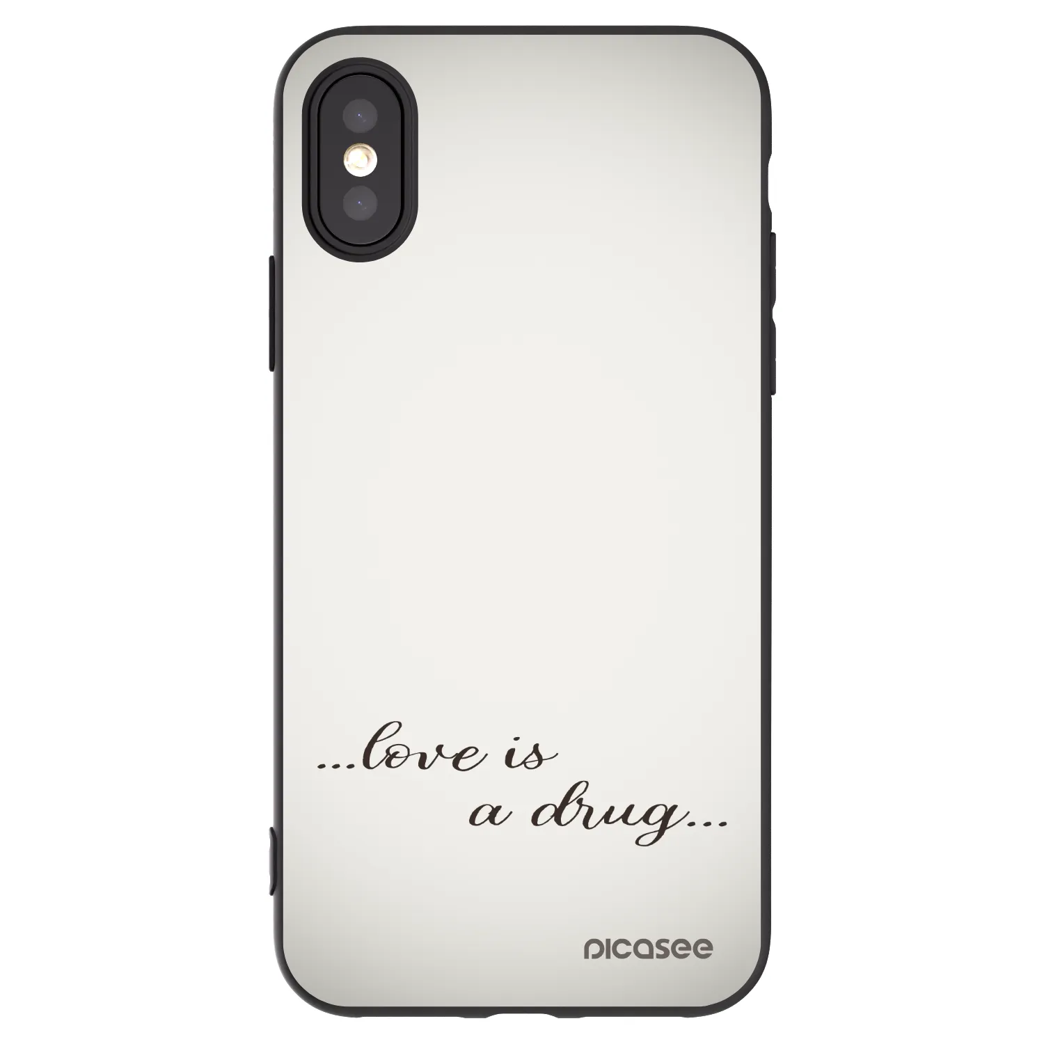 Picasee Apple iPhone X/XS Hülle - Schwarzes Silikon - Love is a drug