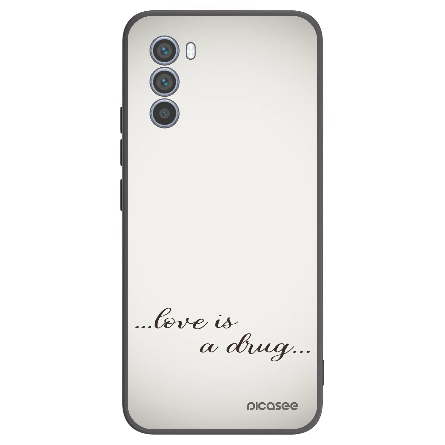 Picasee Motorola Moto G62 Hülle - Schwarzes Silikon - Love is a drug