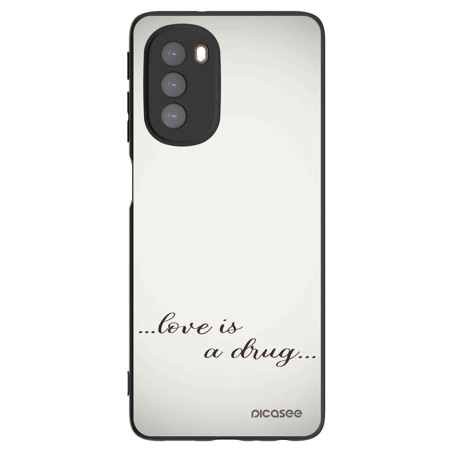 Picasee Motorola Moto G51 Hülle - Schwarzes Silikon - Love is a drug