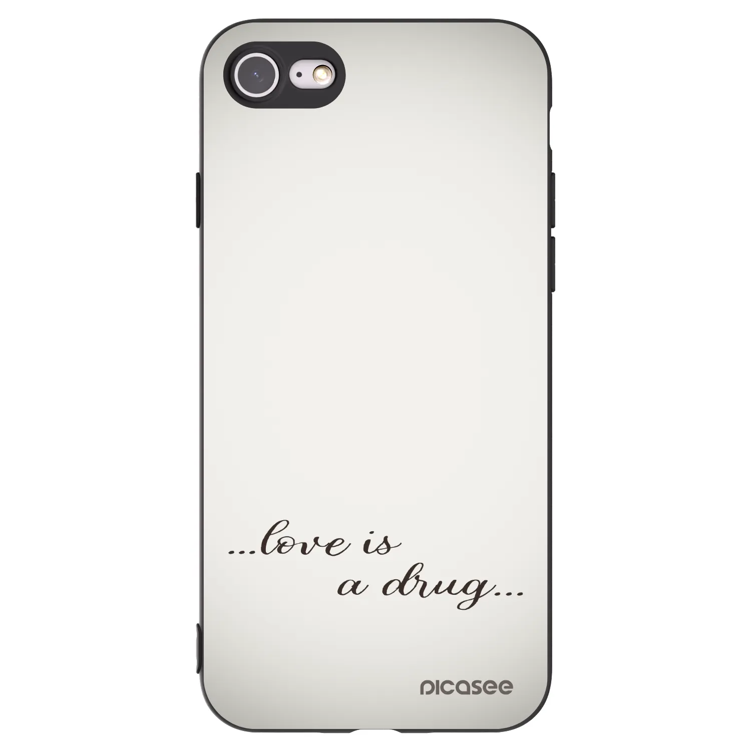 Picasee Apple iPhone 8 Hülle - Schwarzes Silikon - Love is a drug