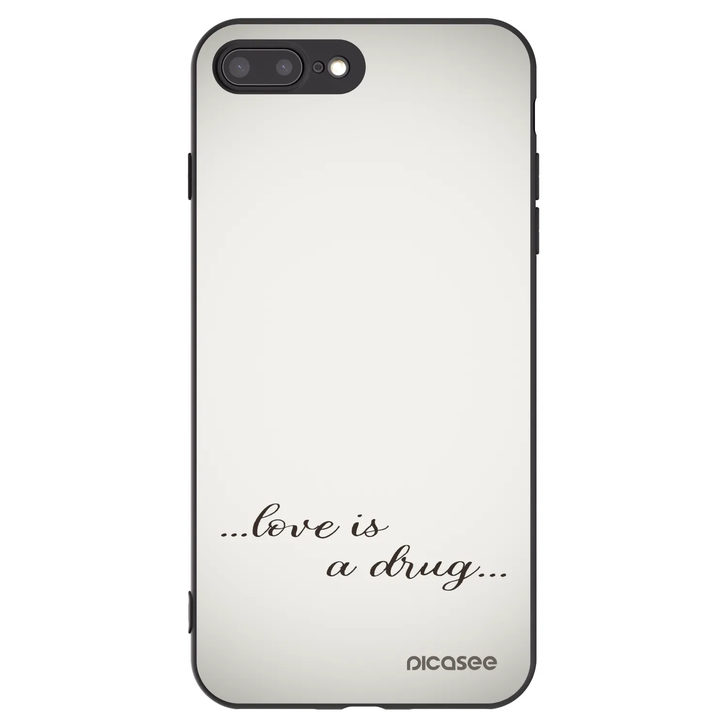 Picasee Apple iPhone 7 Plus Hülle - Schwarzes Silikon - Love is a drug