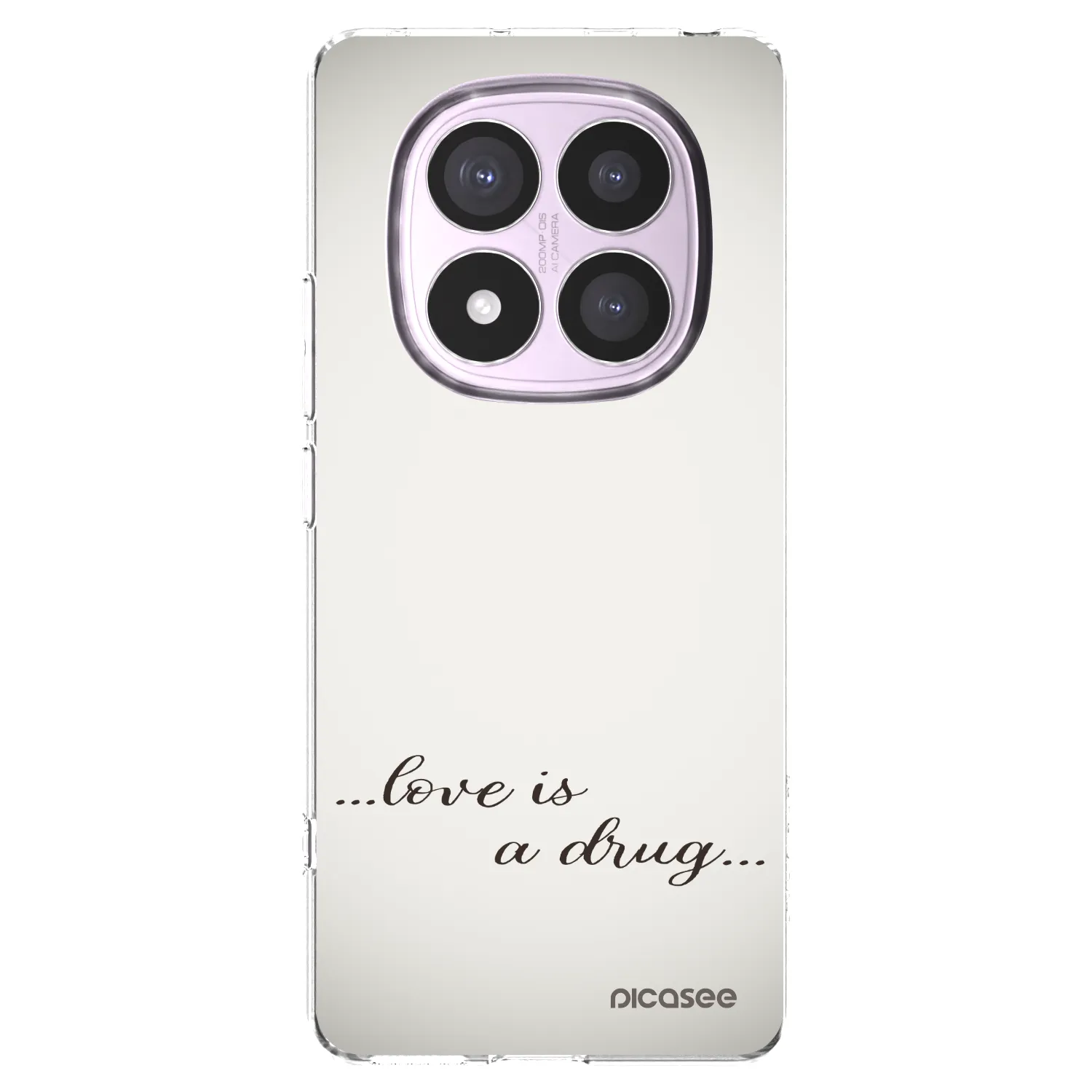 Picasee Xiaomi Redmi Note 14 Pro 5G Hülle - Transparentes Silikon - Love is a drug