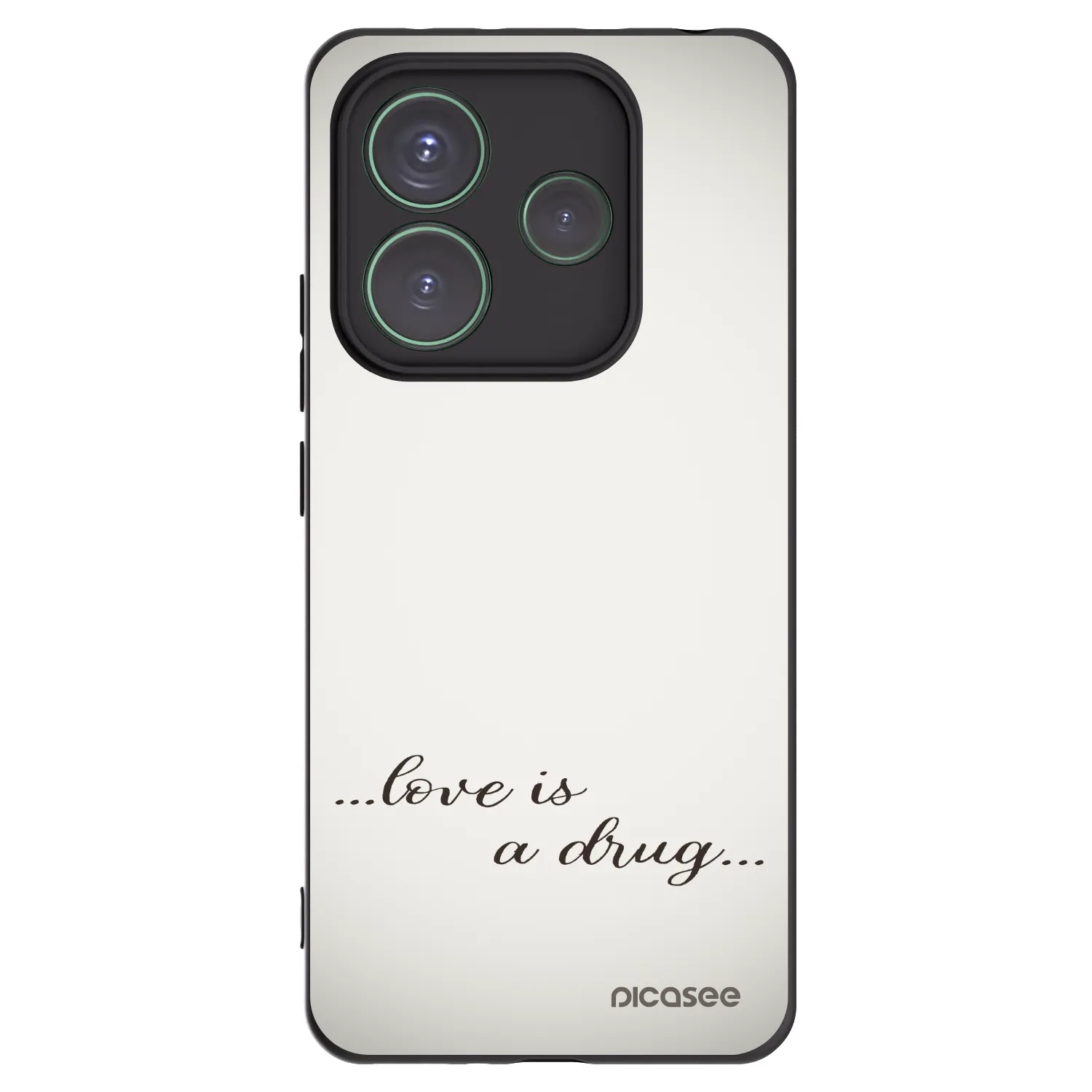 Picasee Xiaomi Redmi Note 14 5G Hülle - Schwarzes Silikon - Love is a drug