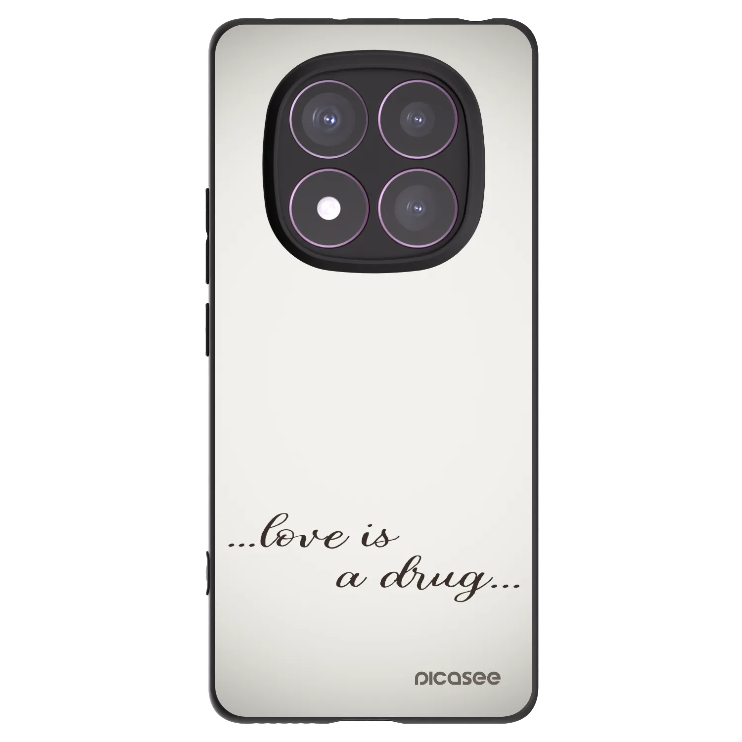 Picasee Xiaomi Redmi Note 14 Pro 4G Hülle - Schwarzes Silikon - Love is a drug