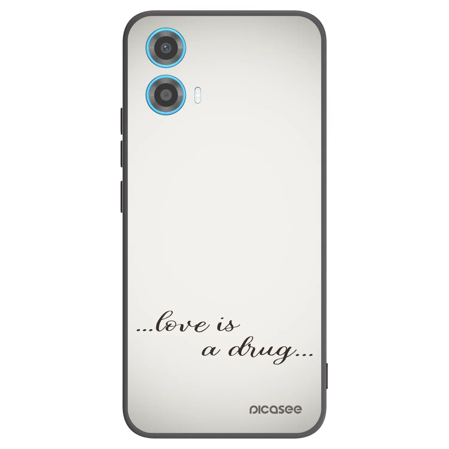Picasee Motorola Moto G34 5G Hülle - Schwarzes Silikon - Love is a drug
