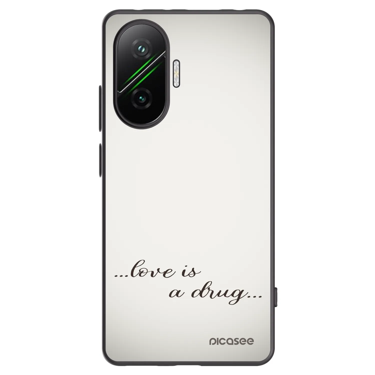 Picasee Xiaomi Poco F7 Pro 5G Hülle - Schwarzes Silikon - Love is a drug