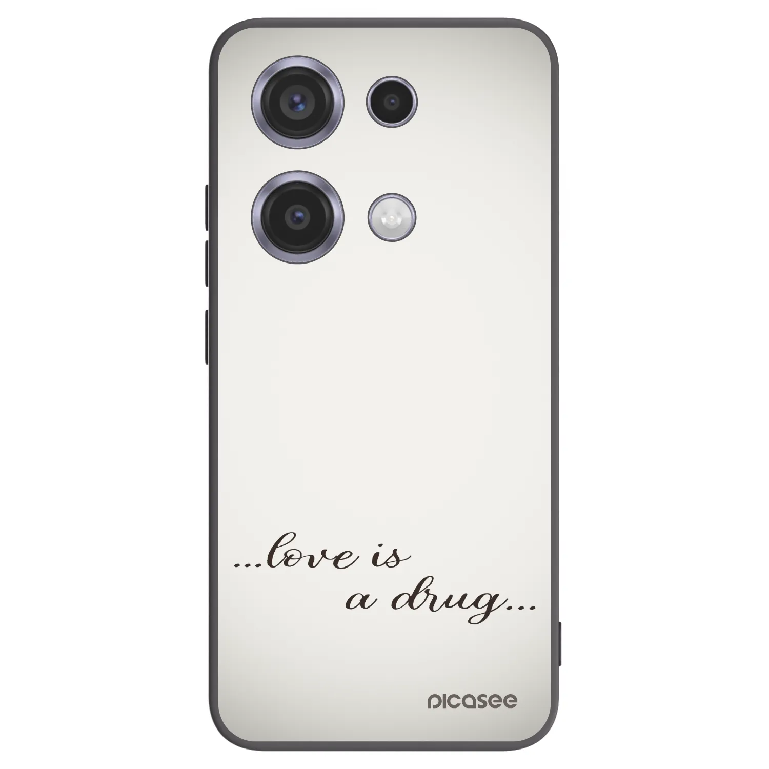 Picasee Xiaomi Redmi Note 14S Hülle - Schwarzes Silikon - Love is a drug