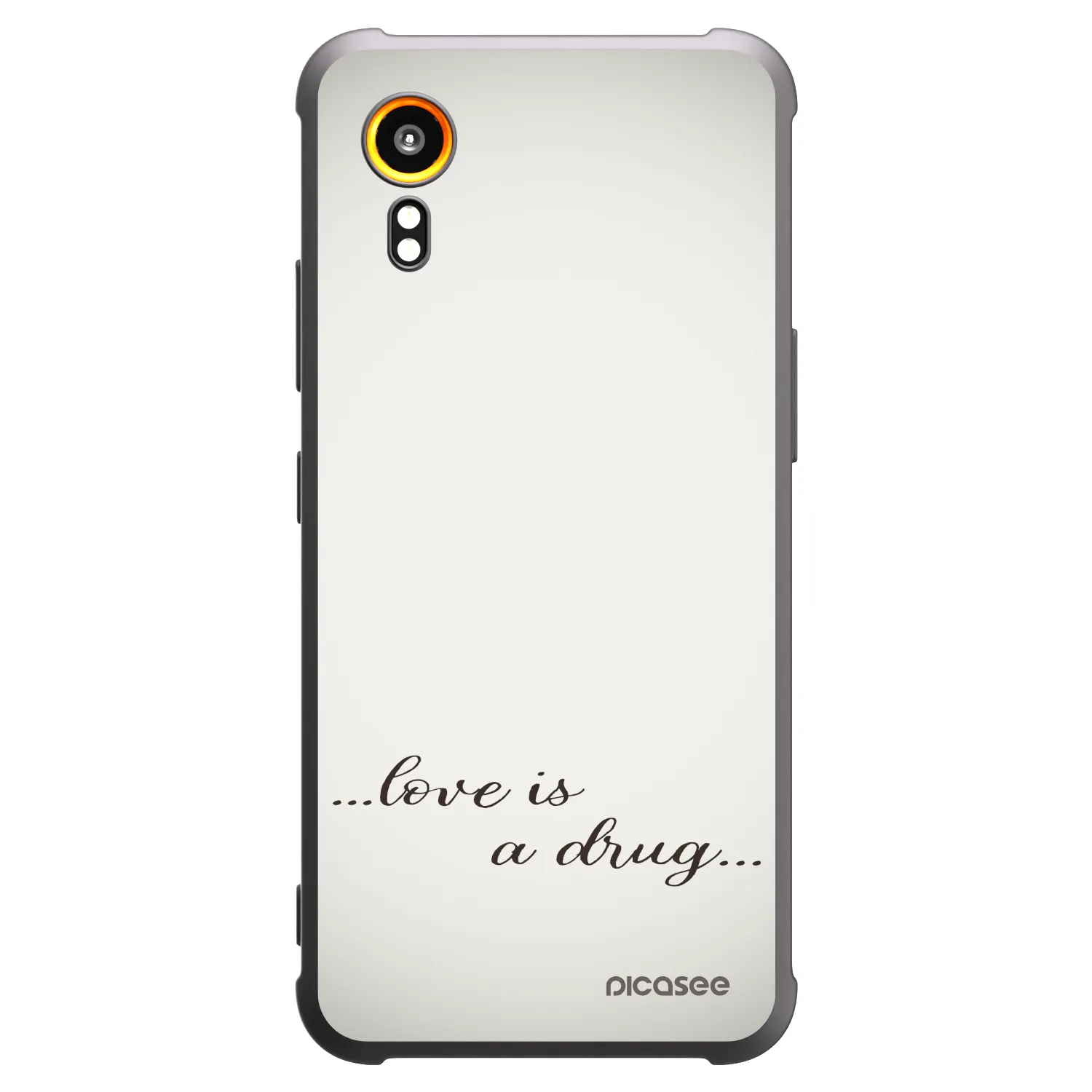 Picasee Samsung Galaxy Xcover 7 Hülle - Schwarzes Silikon - Love is a drug