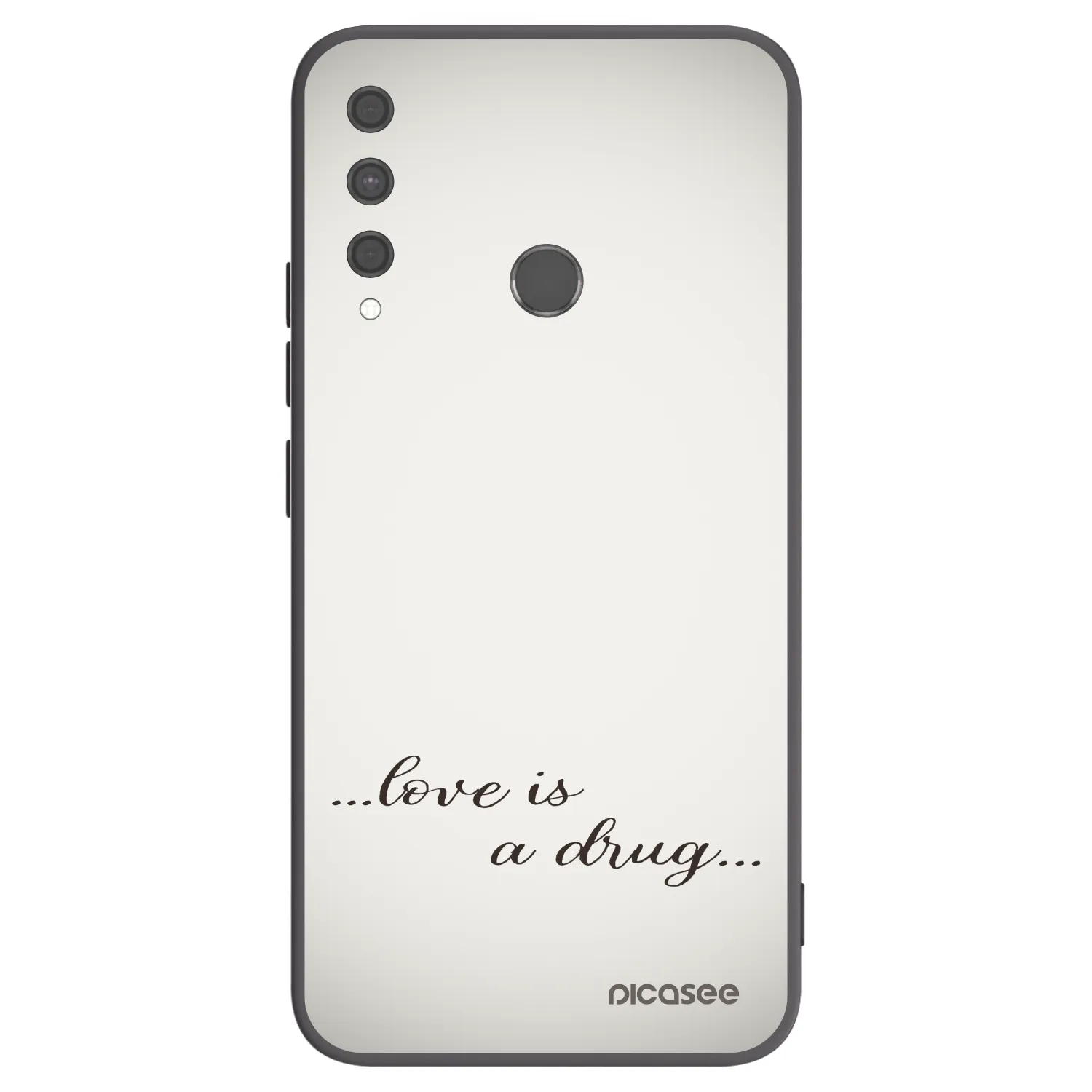 Picasee Huawei P40 Lite E Hülle - Schwarzes Silikon - Love is a drug