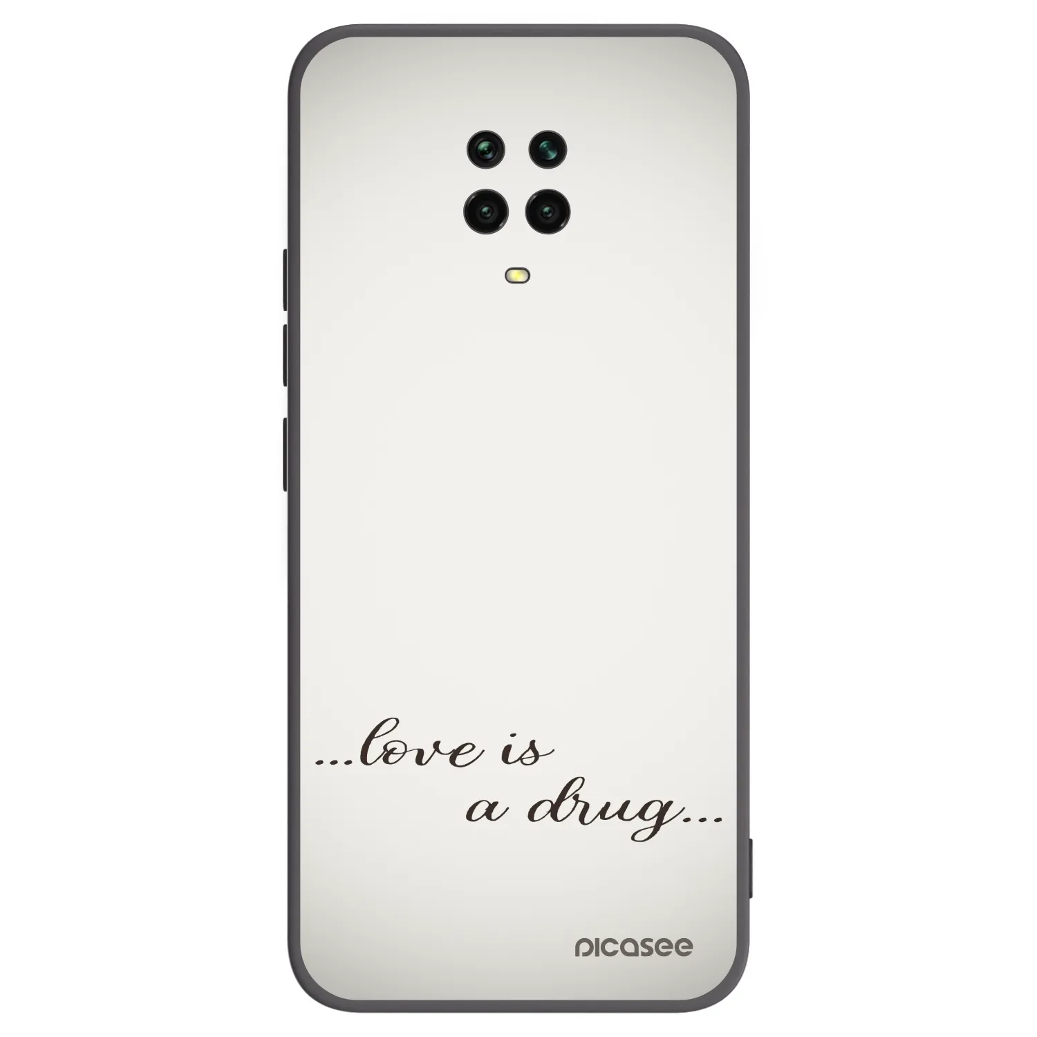 Picasee Xiaomi Redmi Note 9 Pro Hülle - Schwarzes Silikon - Love is a drug