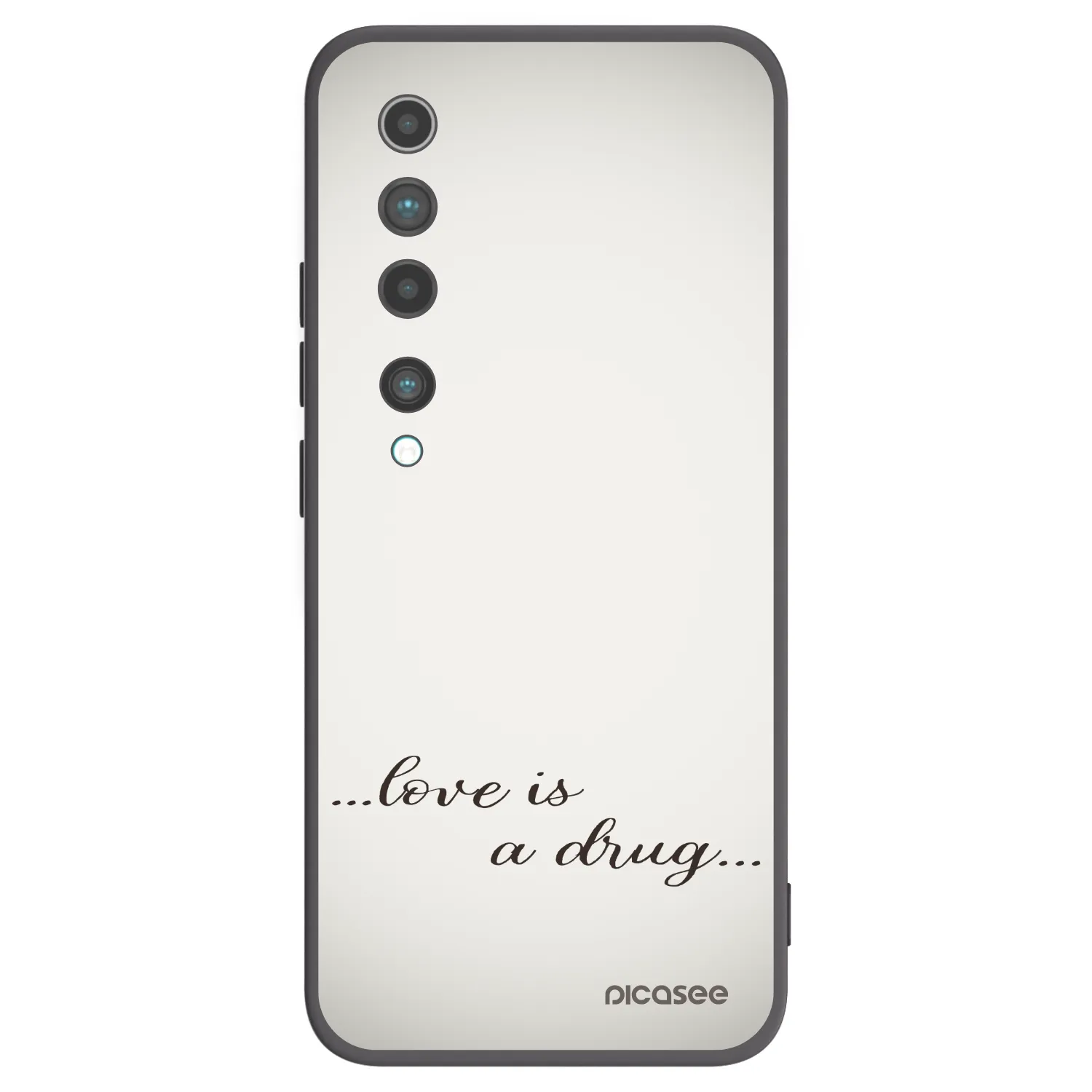 Picasee Xiaomi Mi 10 Hülle - Schwarzes Silikon - Love is a drug