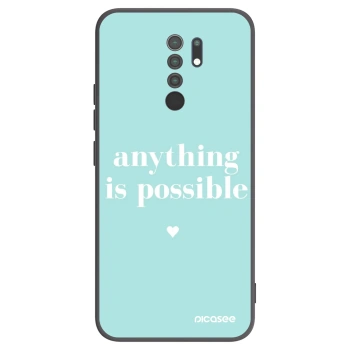 Picasee Xiaomi Redmi 9 Hülle - Schwarzes Silikon - Anything is possible