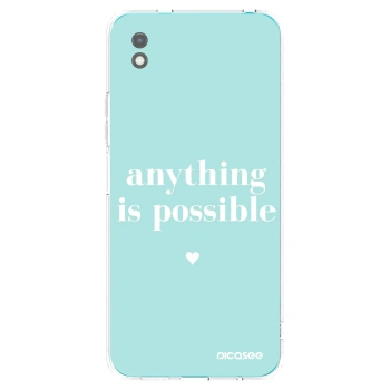 Picasee Xiaomi Redmi 9A Hülle - Schwarzes Silikon - Anything is possible