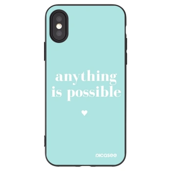 Picasee Apple iPhone X/XS Hülle - Schwarzes Silikon - Anything is possible